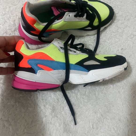 Adidas Women’s Neon Yellow and Black Sneakers - Picture 3 of 10